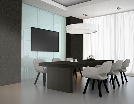 Charcoal black Modern meeting room
